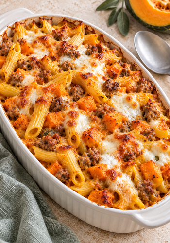 Ricetta Pasta al Forno con Zucca e Salsiccia