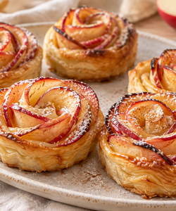 Ricetta Rose di Pasta Sfoglia con Mele, Marmellata e Cannella