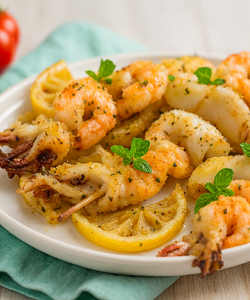 Ricetta Spiedini di Calamari e Gamberi