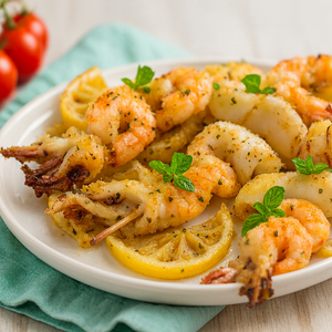 Spiedini di Calamari e Gamberi