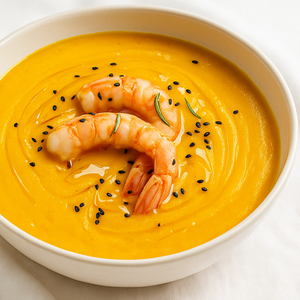 Vellutata di Zucca e Gamberi