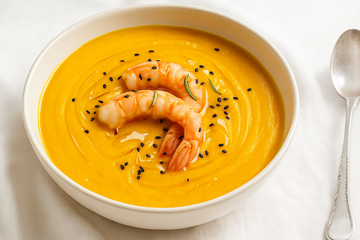 Ricetta Vellutata di Zucca e Gamberi