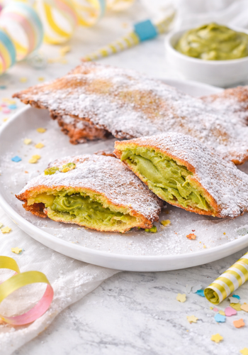 Ricetta Chiacchiere al Pistacchio Ripiene