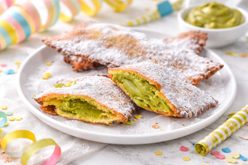 Ricetta Chiacchiere al Pistacchio Ripiene