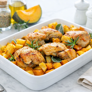 Pollo con Zucca e Patate al Forno