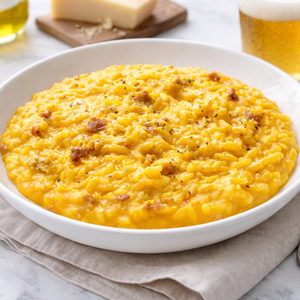 Risotto con Zucca e Salsiccia Sfumato alla Birra