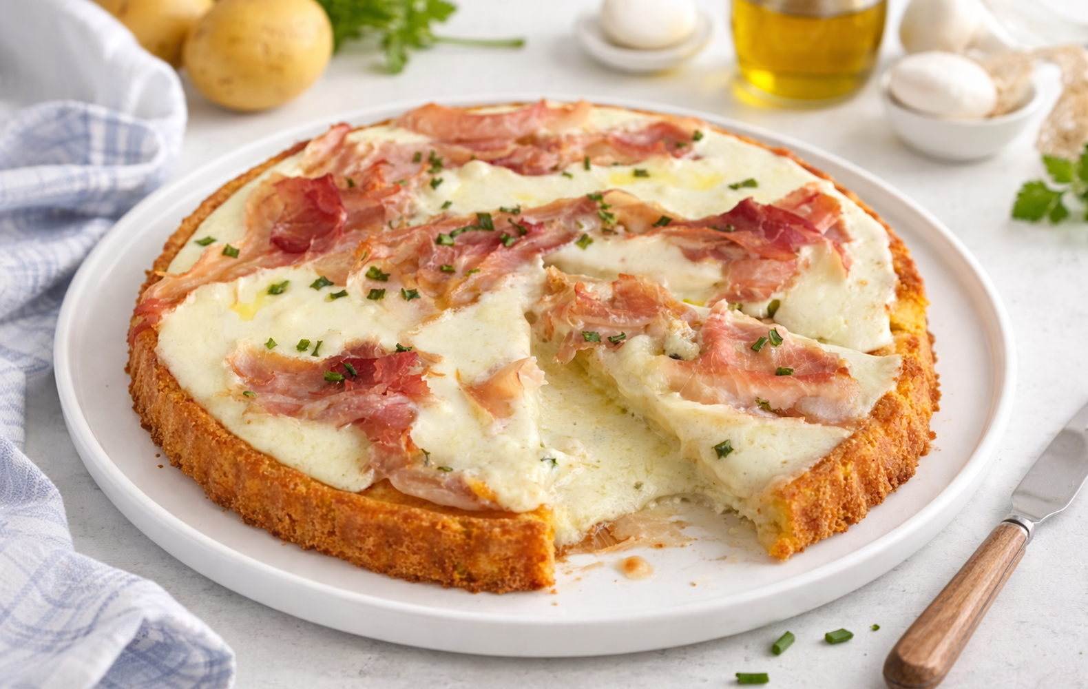 Torta di Patate con Prosciutto e Stracchino