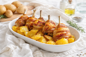 Cosce di Pollo con Pancetta al Forno