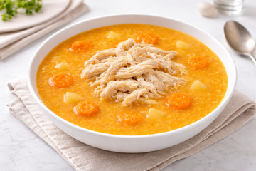 Minestra Cremosa di Pollo con Patate e Carote