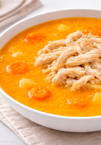 Ricetta Minestra Cremosa di Pollo con Patate e Carote