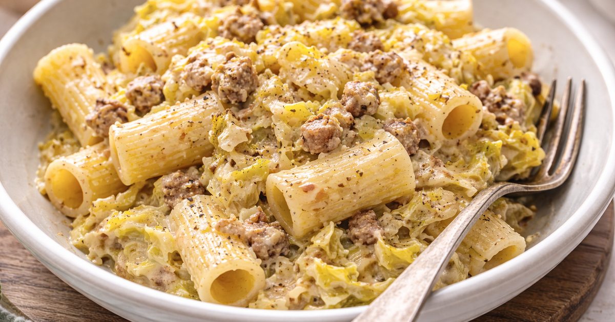 Ricetta Pasta Cremosa Verza e Salsiccia - Il Club delle Ricette