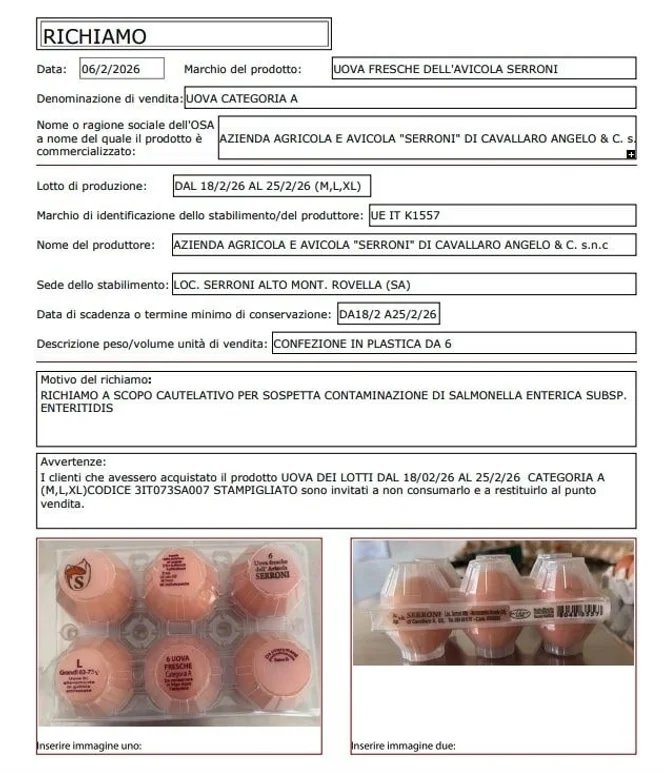 Richiamo Uova