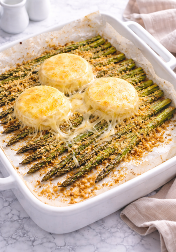 Ricetta Asparagi Gratinati al Forno con Tomini