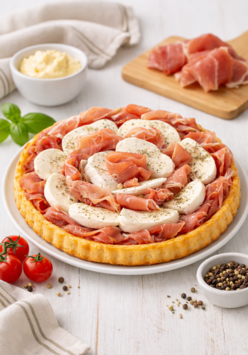 Ricetta Crostata Morbida con Prosciutto e Mozzarella