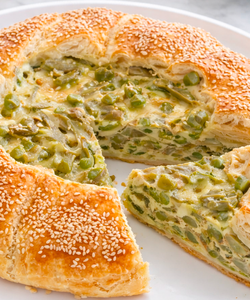 Ricetta Torta Salata Carciofi, Fave e Piselli