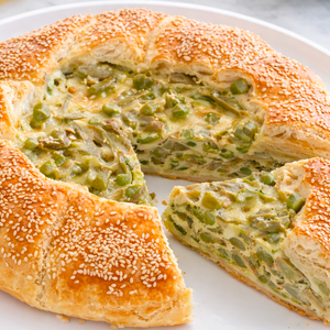 Torta Salata Carciofi, Fave e Piselli