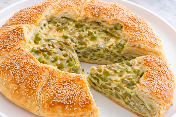 Torta Salata Carciofi, Fave e Piselli