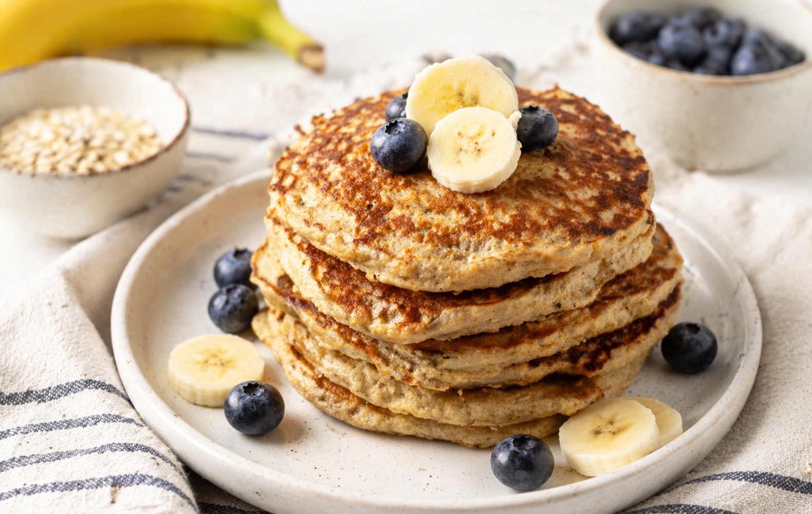 Pancake alla Banana e Farina d’Avena Senza Zucchero
