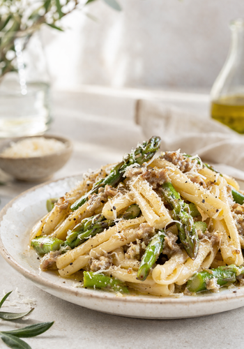 Ricetta Pasta al Ragù Bianco e Asparagi