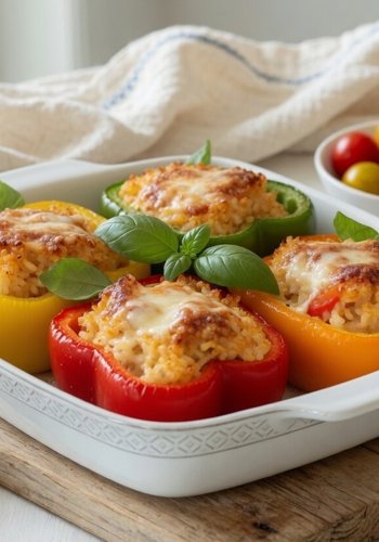 Ricetta Peperoni Ripieni di Riso e Scamorza