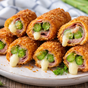 Involtini Impanati di Asparagi e Prosciutto Cotto