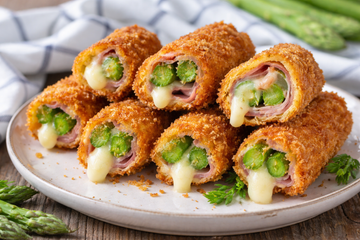 Involtini Impanati di Asparagi e Prosciutto Cotto