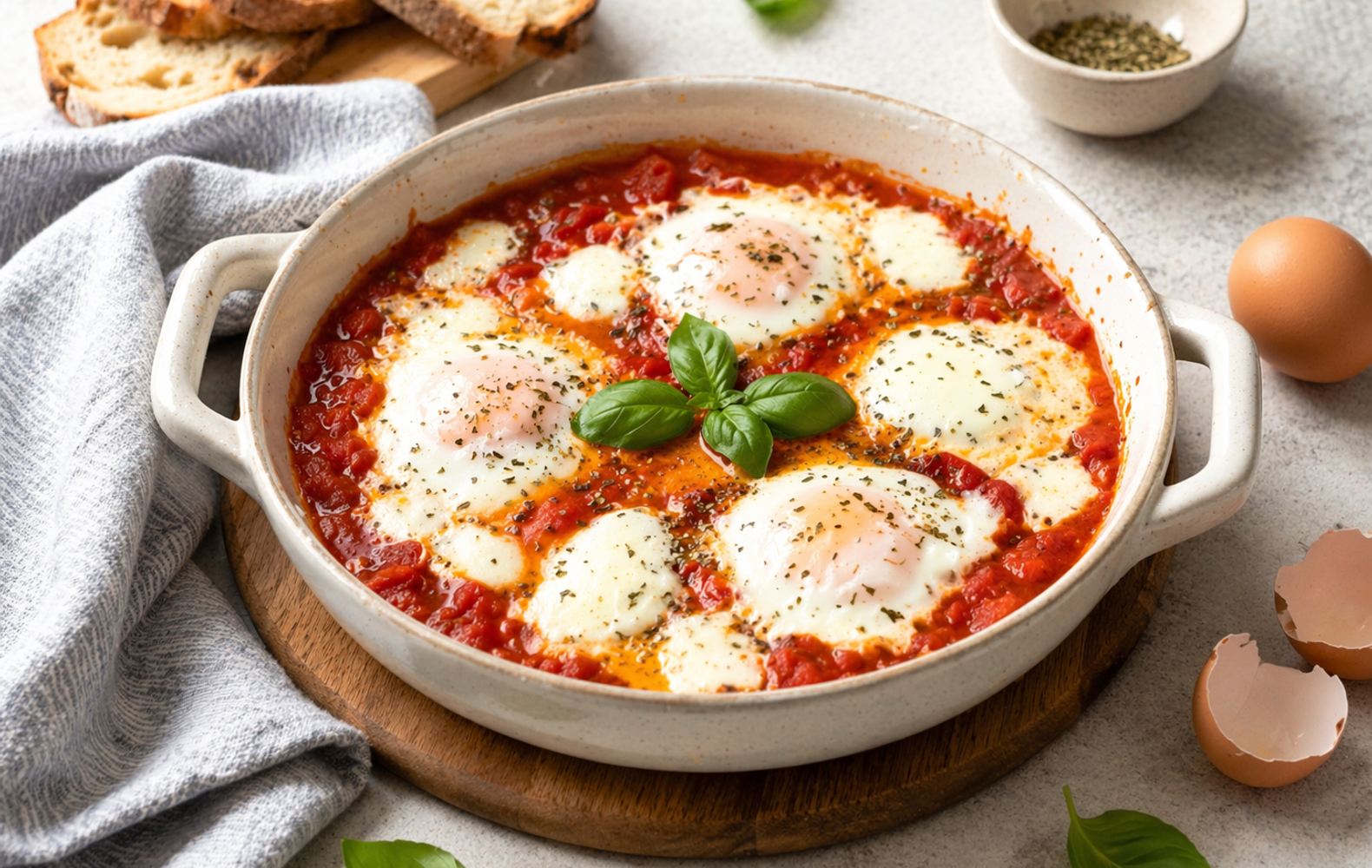 Uova alla Pizzaiola con Mozzarella