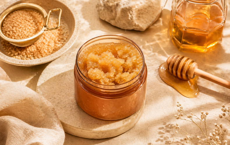Scrub miele e zucchero: la cura della pelle con ingredienti naturali