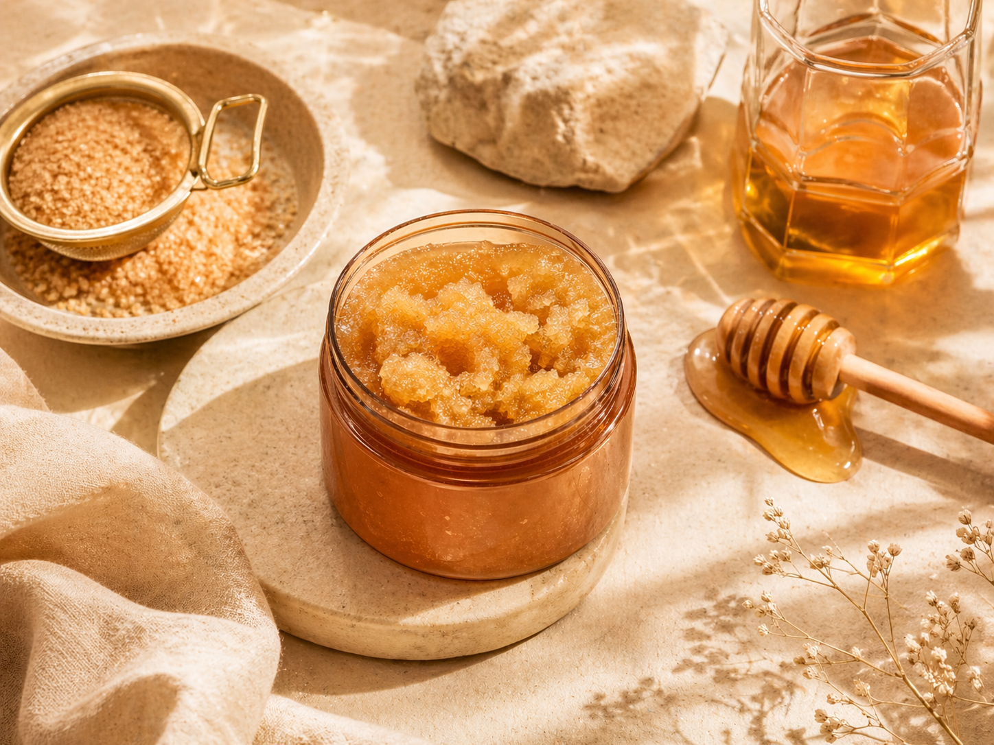 Scrub miele e zucchero: la cura della pelle con ingredienti naturali