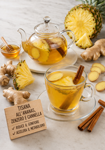 Ricetta Tisana all’Ananas, Zenzero e Cannella Sgonfiante