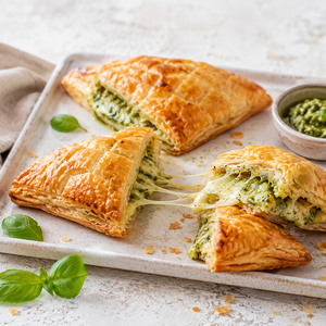 Sfogliatelle al Pesto con Provola