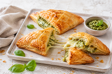 Sfogliatelle al Pesto con Provola