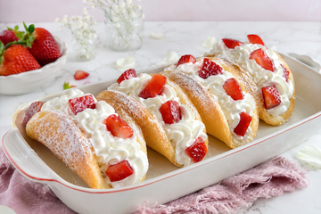 Tacos Dolci alle Fragole con Crema