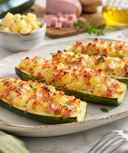 Ricetta Zucchine Farcite al Forno con Mortadella e Patate