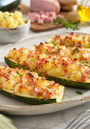 Ricetta Zucchine Farcite al Forno con Mortadella e Patate