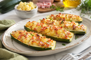 Ricetta Zucchine Farcite al Forno con Mortadella e Patate