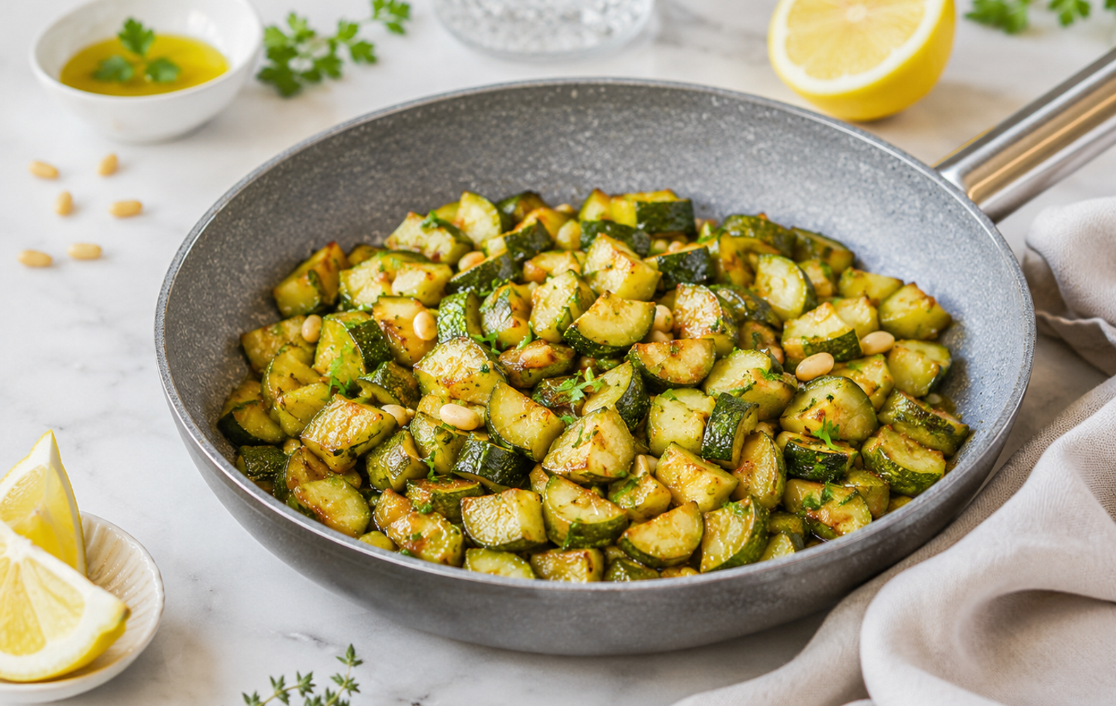 Zucchine al Limone Gratinate in Padella