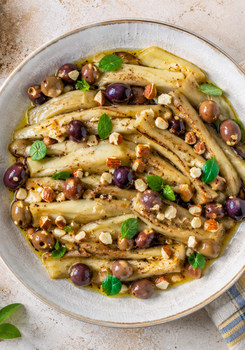Ricetta Insalata di Melanzane Olive e Mandorle