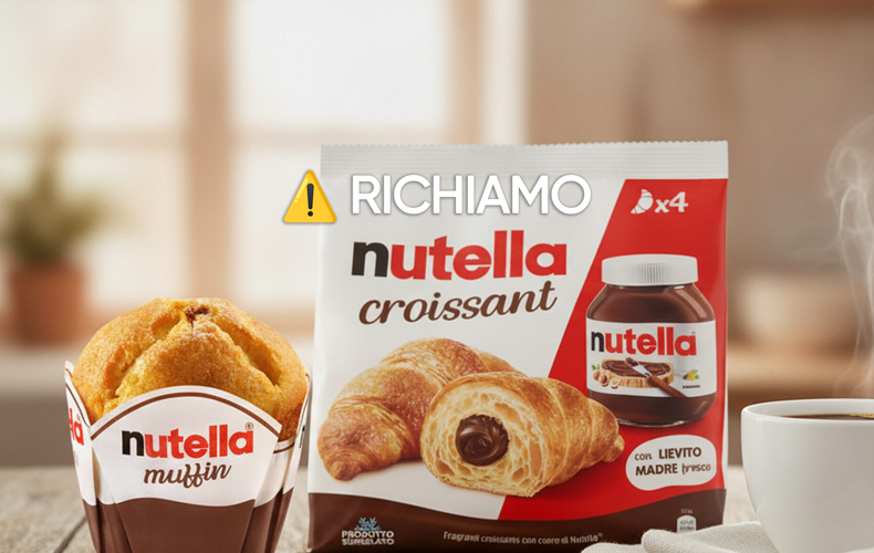 Ferrero richiama Nutella Muffin e Croissant surgelati per rischio frammenti metallici: i lotti coinvolti