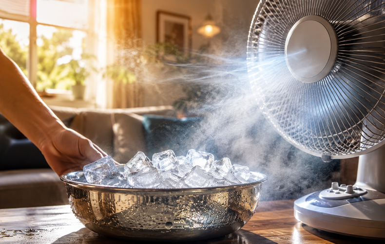 Ghiaccio davanti al ventilatore: come funziona il trucco?