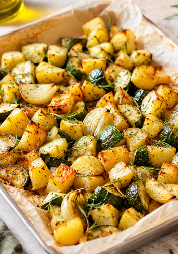 Ricetta Patate Zucchine e Cipolle al Forno