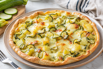 Torta Salata con Zucchine, Patate e Mozzarella