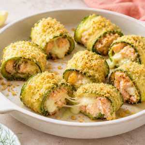 Involtini di Zucchine al Forno con Salmone e Scamorza