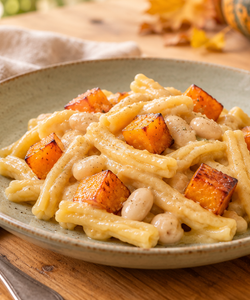 Ricetta Casarecce Light con Crema di Cannellini e Zucca