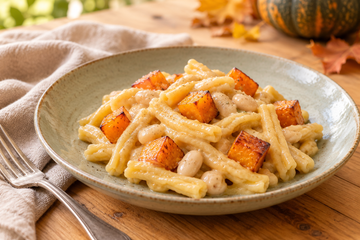 Ricetta Casarecce Light con Crema di Cannellini e Zucca