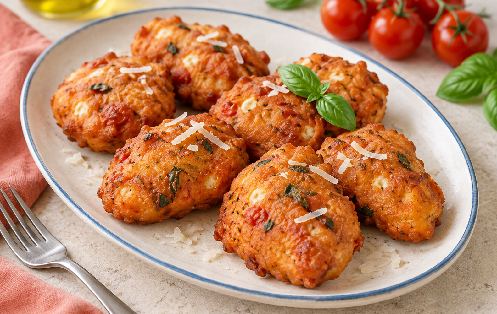 Frittelle di Pomodoro e Feta alla Greca (Domatokeftedes)