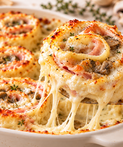 Ricetta Girelle di Lasagna Prosciutto e Funghi