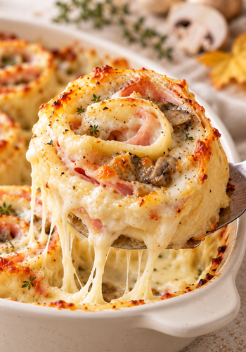 Ricetta Girelle di Lasagna Prosciutto e Funghi