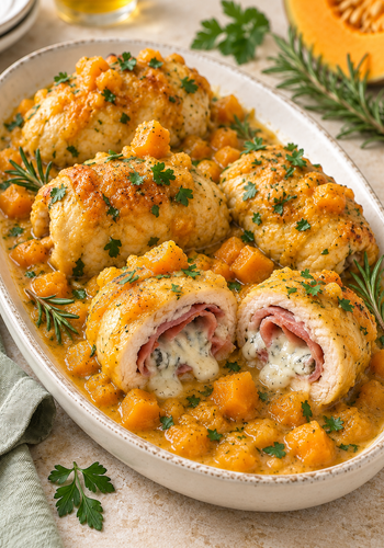 Ricetta Involtini di Pollo con Zucca e Gorgonzola