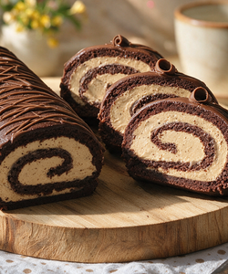 Ricetta Torta Rotolo al Cioccolato con Crema al Caffè